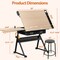 Adjustable Drafting Table with Stool & Power Outlet – Drawing Desk Workstation
